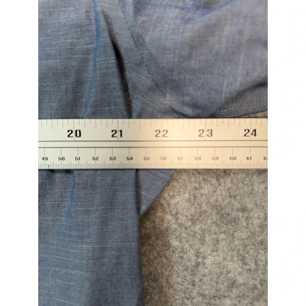 Banana Republic Mens XL Non-Iron Slim Fit Dress Shirt Blue Long Sleeve Button Up